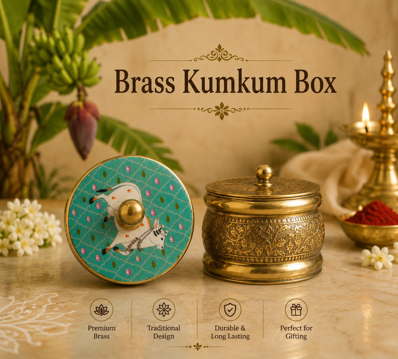 Brass Kumkum Box
