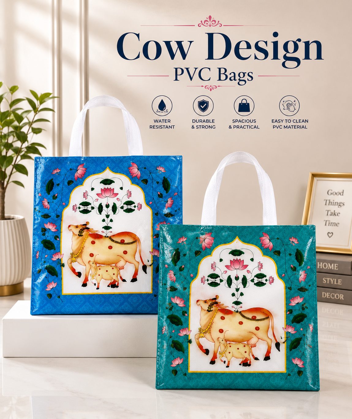 Cow Design PVC Bags