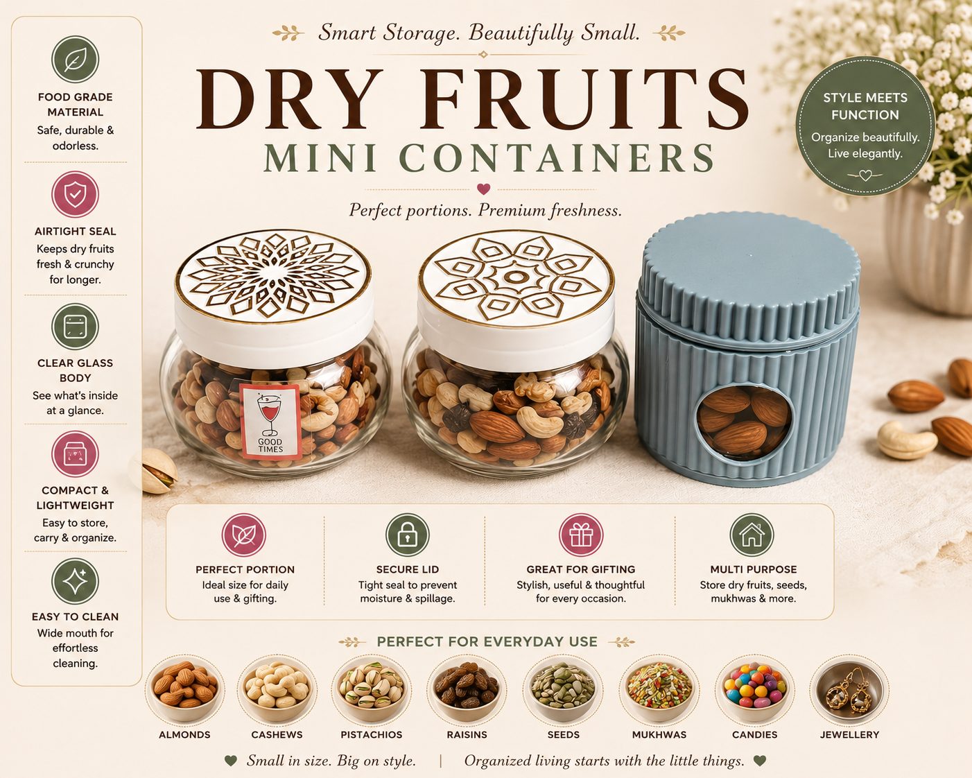 Dry Fruits Mini Containers