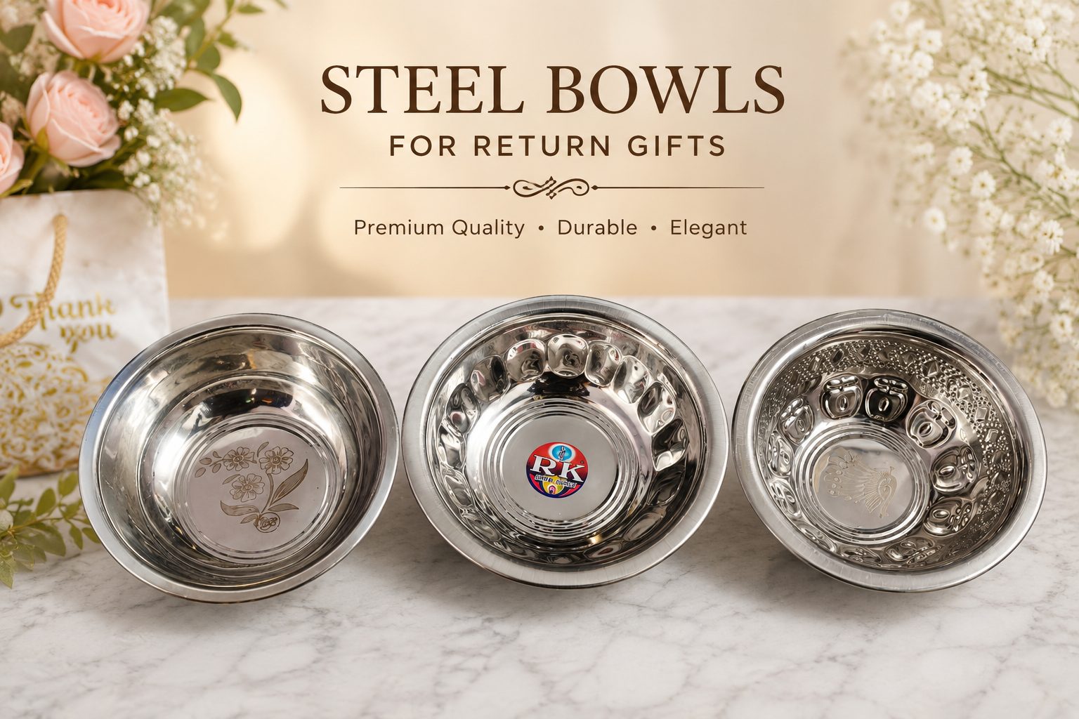 Steel Bowls for Return Gifts