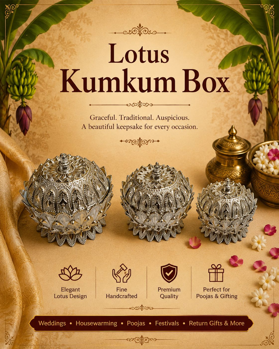 Lotus Kumkum Box