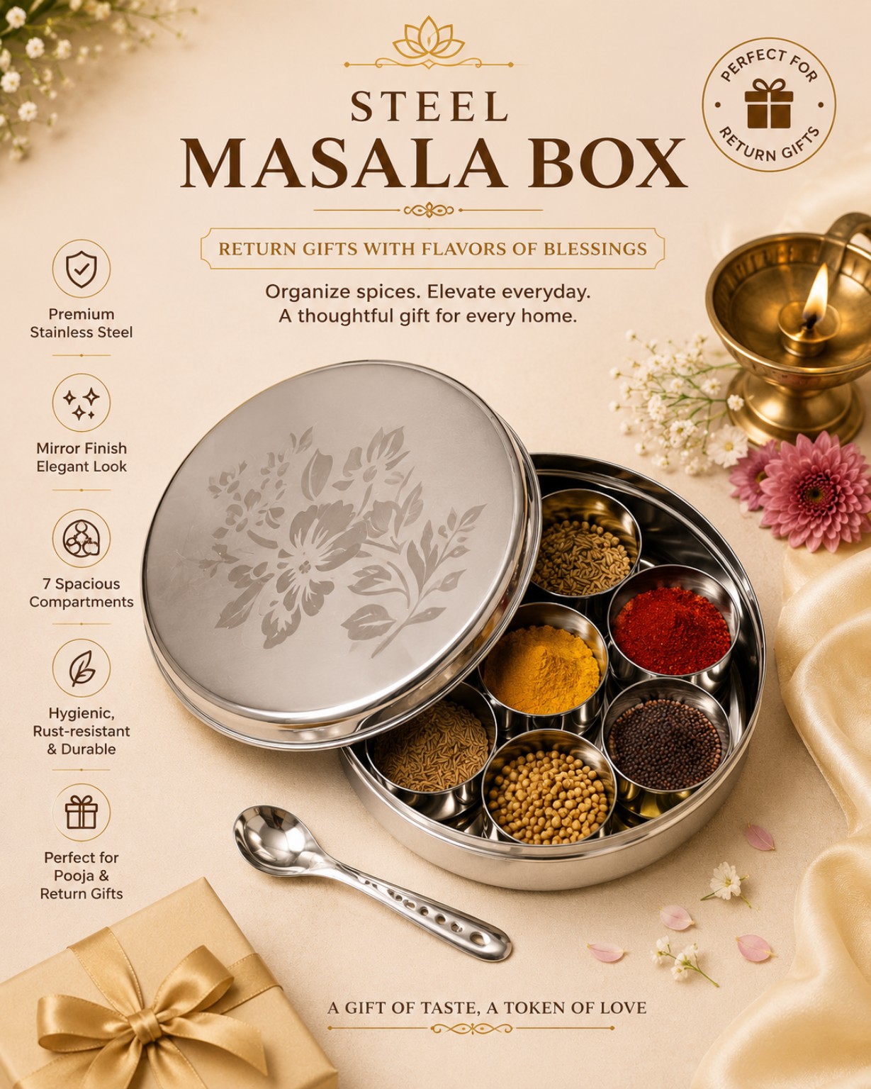 Steel Masala Box